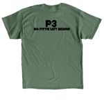 &nbsp;Happy Howl-O-Ween, a Military Green Classic Unisex Tee (back-view)