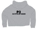 &nbsp;Happy Howl-O-Ween, a Grey Heather Women?s Lightweight Cropped Hoodie (back-view)
