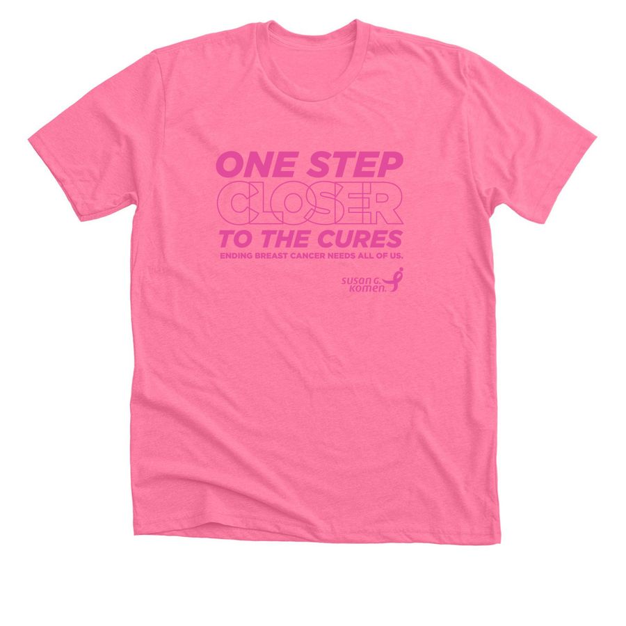 Our Team For The Think Pink Walk in October, a Neon Pink Premium Unisex Tee