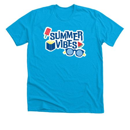 Summer Vibes, Open Book | Shirts, a Neon Blue Premium Unisex Tee