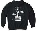 ? The Bookish Tarot&nbsp;Apparel Collection ?, a Black Gildan Softstyle Pullover Hoodie (back-view)
