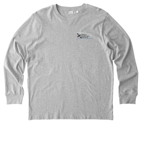 Shhhh...I'm birding. Full Logo., a Heather Grey Stanley/Stella Unisex Creator 2.0 Long Sleeve Tee