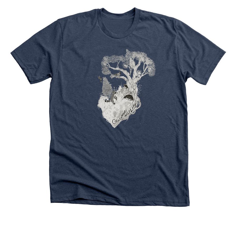 Voices of Greenwood By Daisy, a Heather Navy Premium Unisex Tee