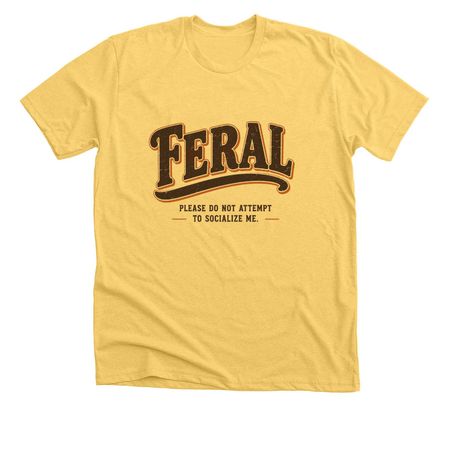 Feral Club Vintage T-Shirt, a Heather Yellow Gold Premium Unisex Tee