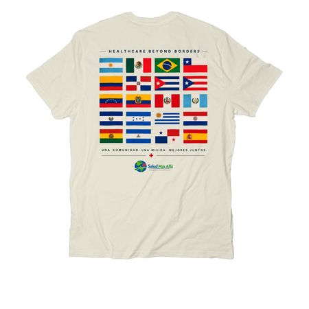 United by Flags Tee, a White Sand Allmade Organic Cotton Unisex Tee