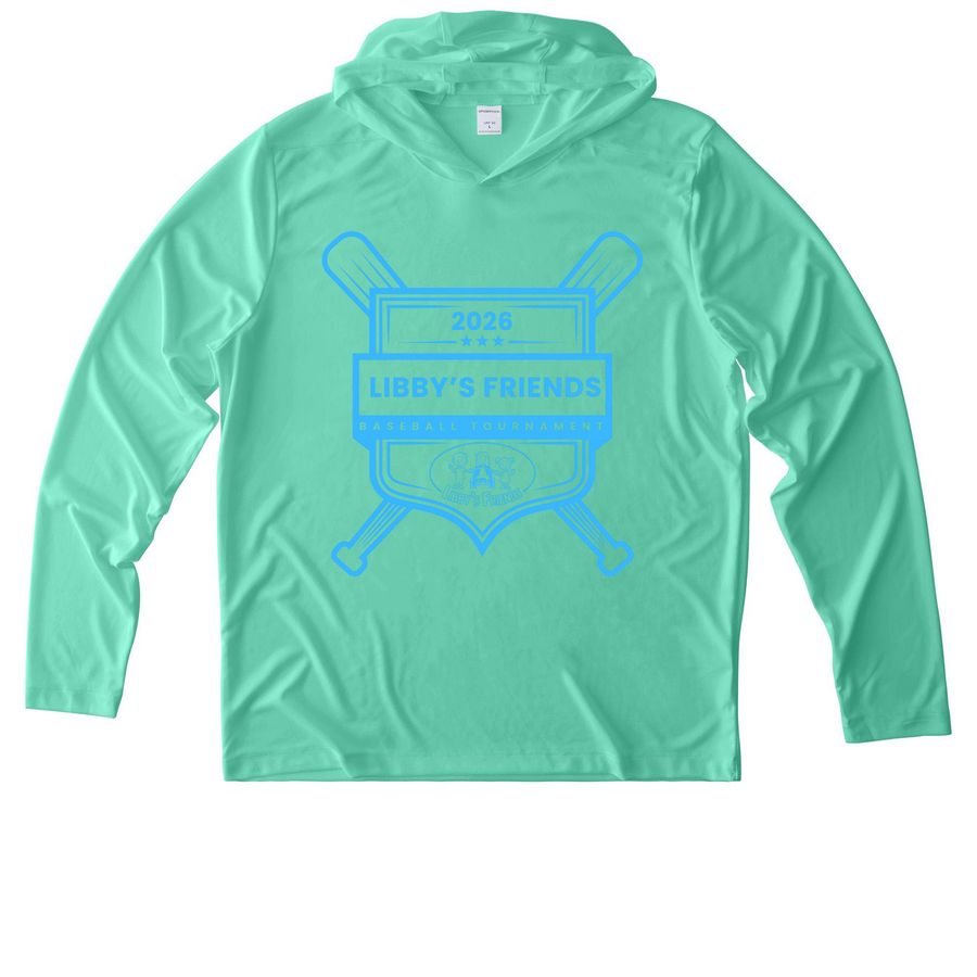 2026 Libby's Friends Baseball Tournament, a Bright Seafoam UV Performance Long Sleeve Hoodie