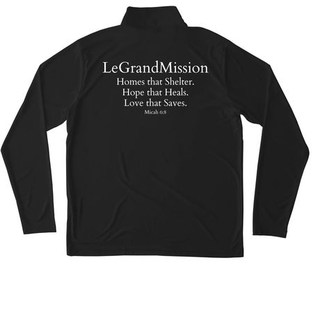 Quarter Zip, a Black Unisex Performance Quarter Zip Pullover (back-view)