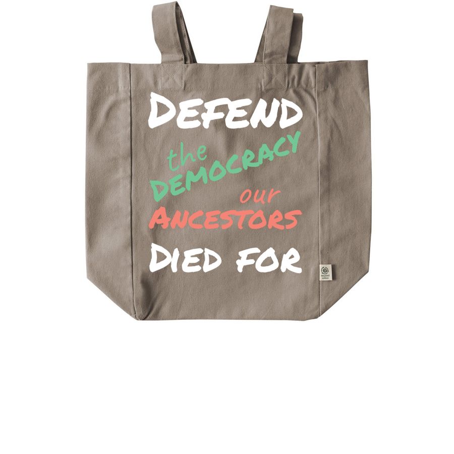 Pro-Democracy Tote, a Pumice Recycled Cotton Tote Bag