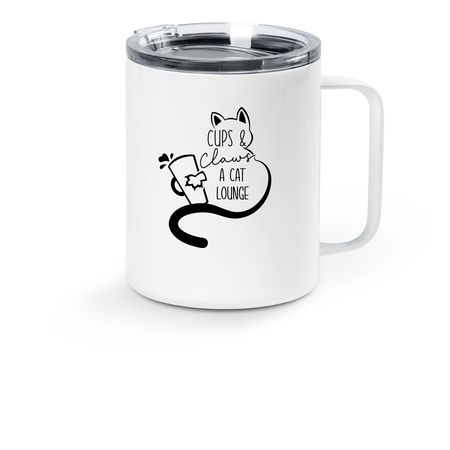 Sip and Support, a White Stainless Steel Travel Mug