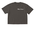 The Basics, a Pepper Comfort Colors Boxy Tee (back-view)