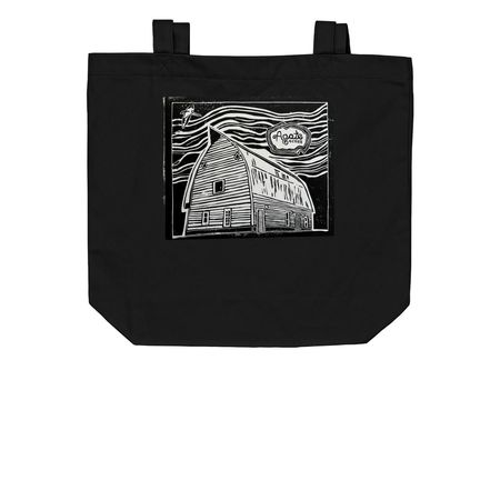Tote Bags - Flower Logo, a Black Organic Cotton Tote Bag