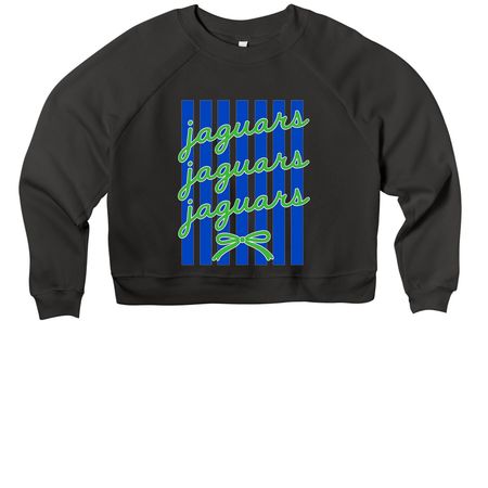 Preppy Jaguars&nbsp;, a Black Women's Premium Cropped Raglan Sweatshirt