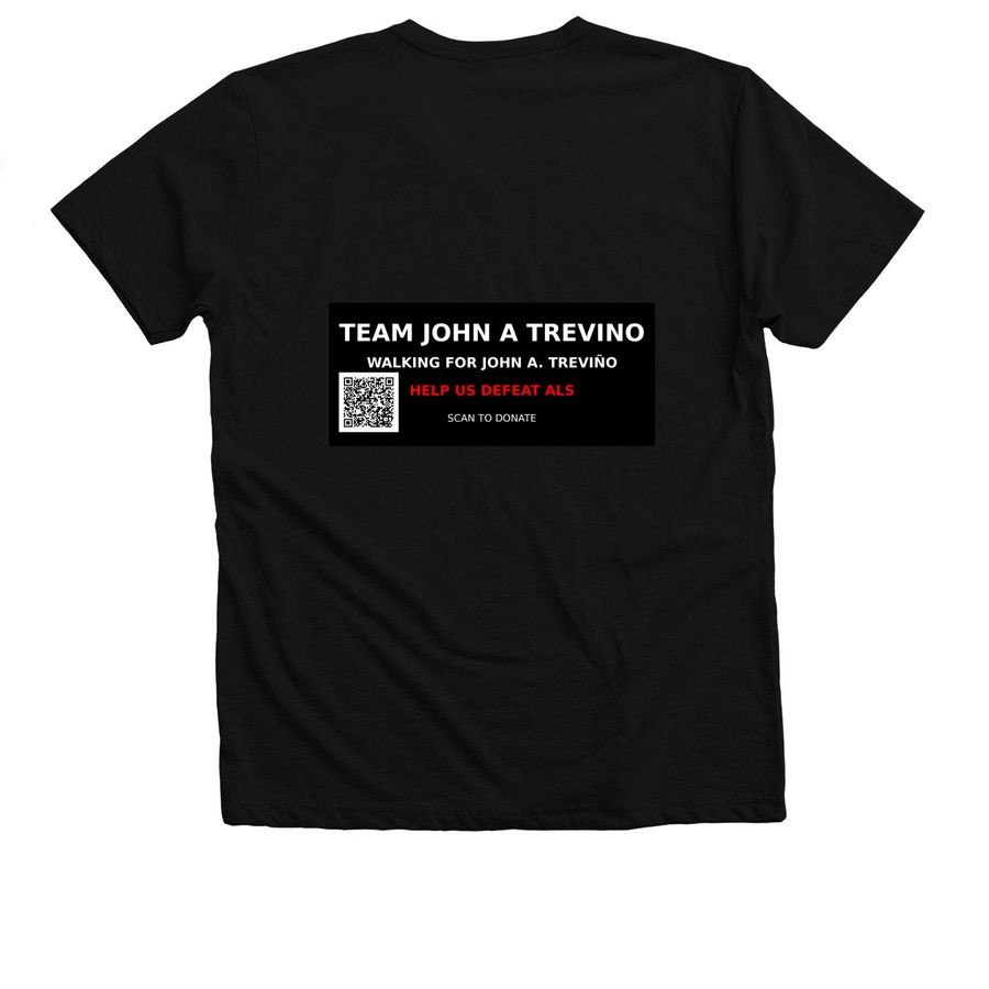 TEAM JOHN A TREVINO, a Solid Black Blend Premium V-Neck Tee (back-view)