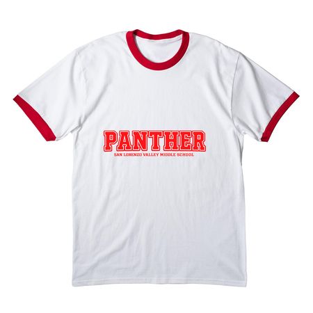 Panther Gear, a White/ Red Cotton Ringer Tee