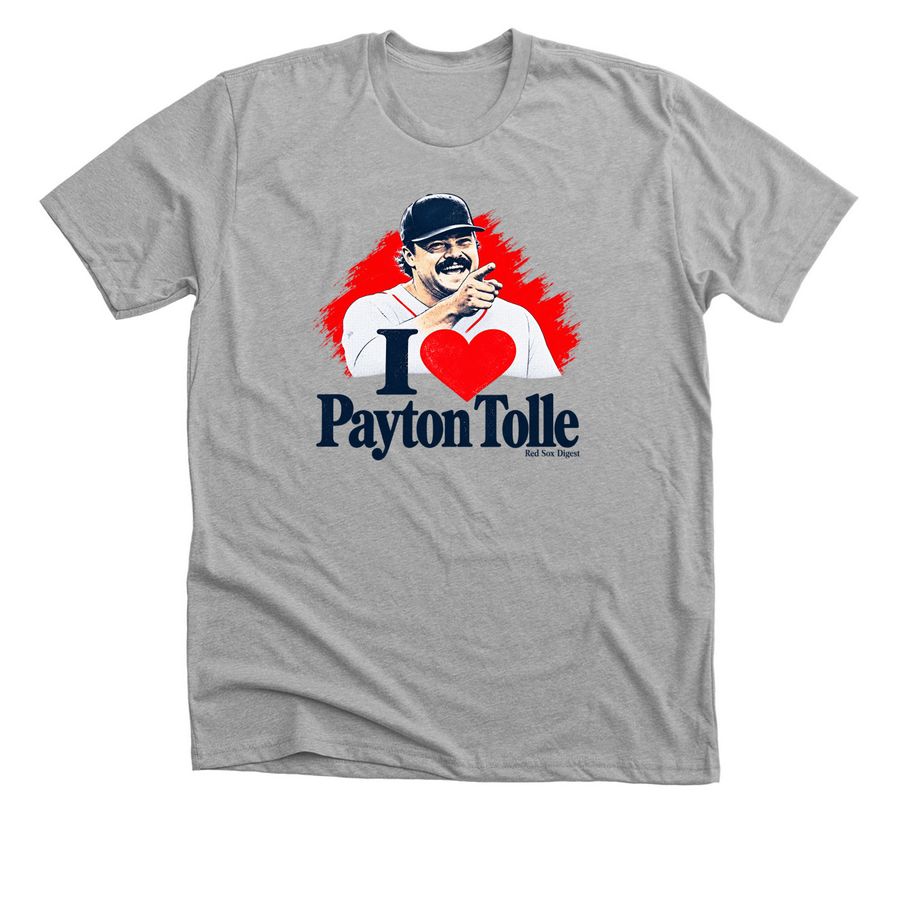 I Payton Tolle Boston Red Sox Digest Baseball, a Athletic Heather Premium Unisex Tee