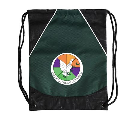 Peace Drawstring, a Forest Green Rival Cinch Pack