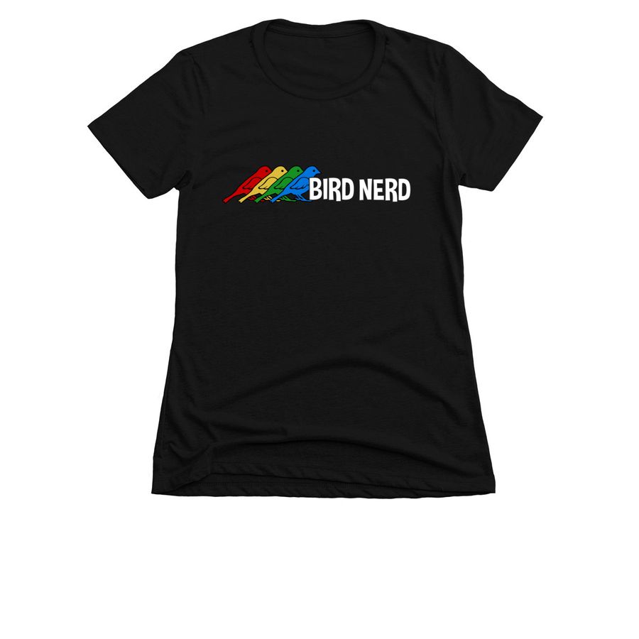 Bird Nerd ver. 4, a Black Women's Slim Fit Tee