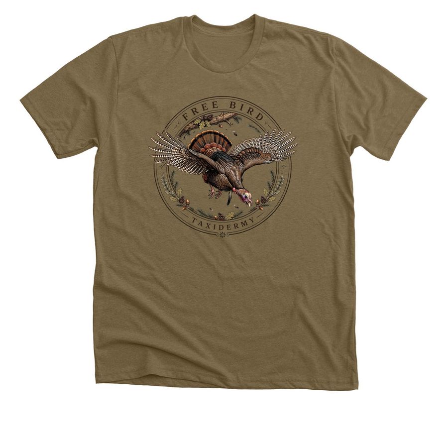 FBT merch, a Heather Olive Premium Unisex Tee