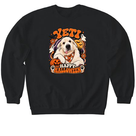 Yeti's Halloween, a Black Softstyle Crewneck Sweatshirt