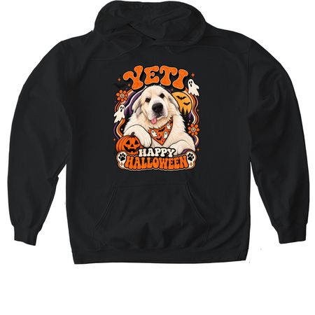 Yeti's Halloween, a Black Gildan Softstyle Pullover Hoodie