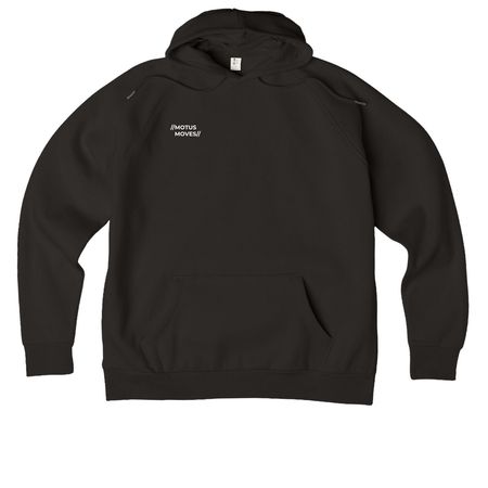 ///MOTUS MOVES///, a Deep Black Allmade Organic CVC Pullover Hoodie