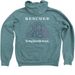 Rescue is my favorite breed, a Heather Deep Teal Zip Up Hoodie (back-view)
