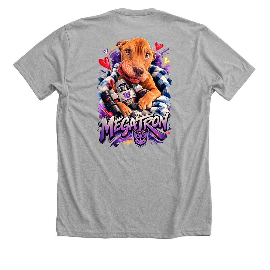 In loving Memory of Megatron&nbsp;, a Athletic Heather Premium Unisex Tee (back-view)