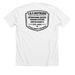 The Standard Tee, a Solid White Blend Premium Unisex Tee (back-view)