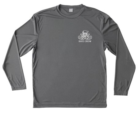 Activewear, White Logo, a Grey Concrete Heather Unisex Performance Long Sleeve Tee