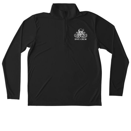 Activewear, White Logo, a Black Unisex Performance Quarter Zip Pullover