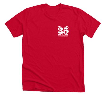 25th Anniversary Celebration, a Solid Red Blend Premium Unisex Tee