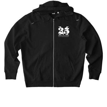 25th Anniversary Celebration, a Black Stanley/Stella Unisex Cultivator 2.0 Zip Up Pullover Hoodie