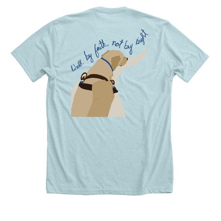 Walk by Faith, Not by Sight, a Heather Ice Blue Premium Unisex Tee