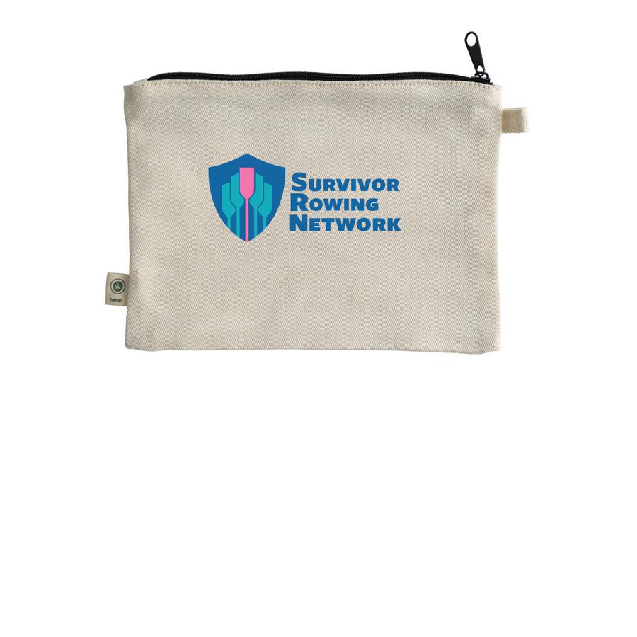 SRN 9x7 Hemp Pouch Top View 8+, a Natural 9"x7" Hemp Blend Pouch (back-view)