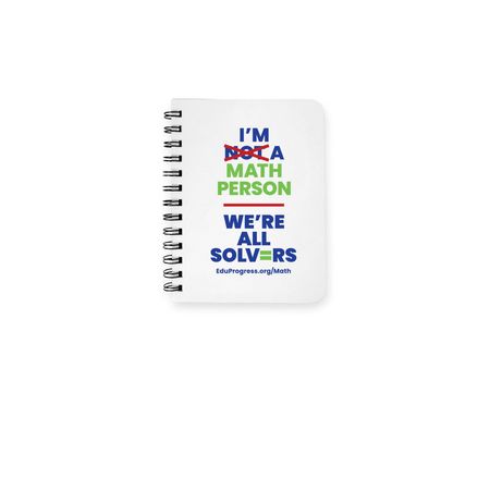 We're All Solvers Notebook, a White Spiral Notebook