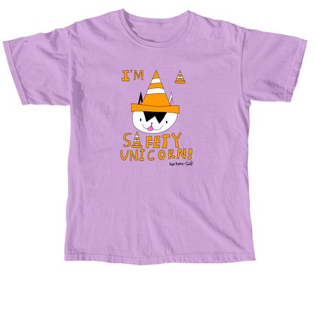 Safety Unicorn Ripley, a Neon Violet Comfort Colors Unisex Tee