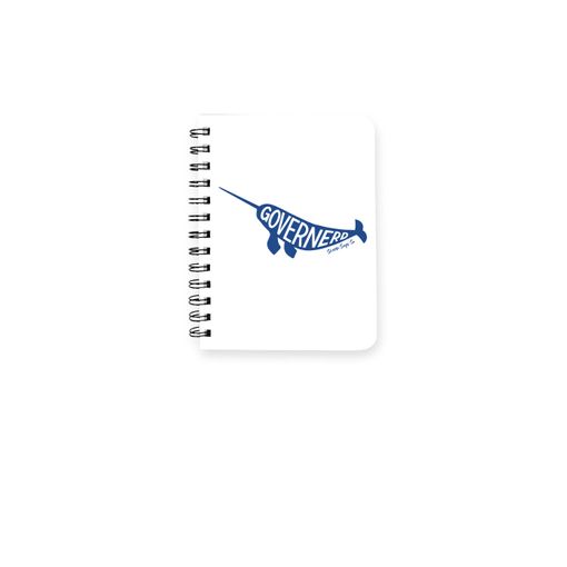 Governerd Narwhal, Blue Logo White Spiral Notebook