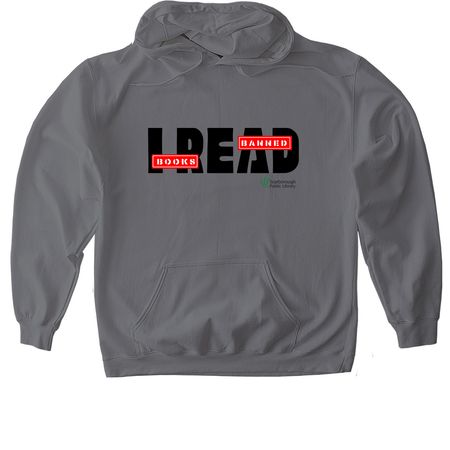 I Read Banned Books, a Charcoal Gildan Softstyle Pullover Hoodie