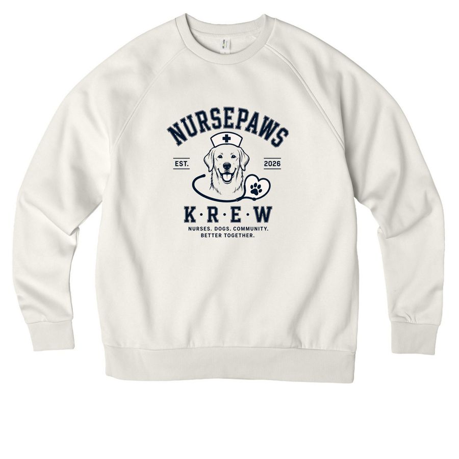 Vintage Collegiate, a White Sand Allmade Organic CVC Crewneck Sweatshirt