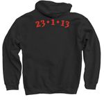 WAM BOLD, a Black Pullover Hoodie (back-view)