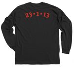 WAM BOLD, a Black Classic Long Sleeve Tee (back-view)