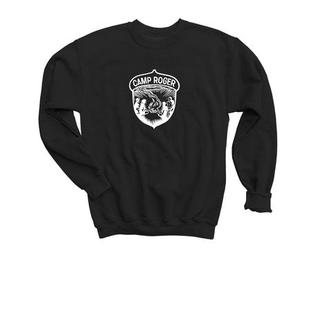 Camp Roger- YOUTH Sizes, a Black Youth Crewneck Sweatshirt