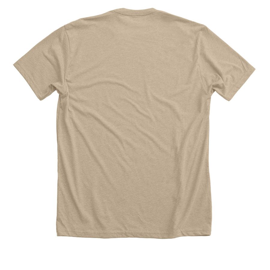 &nbsp;Wheaten Carrying Roses for DelVal SCWT Club&nbsp;, a Heather Tan Premium Unisex Tee (back-view)