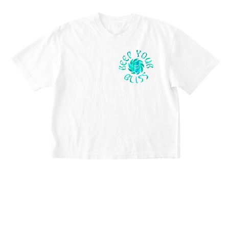 Keep Your Bliss, a White Comfort Colors Boxy Tee (back-view)