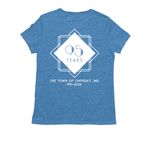 Cheverly 95th Women's Cut Tee in Blue, Olive&nbsp;, a Azure Blue Allmade Eco Triblend Women?s Tee (back-view)