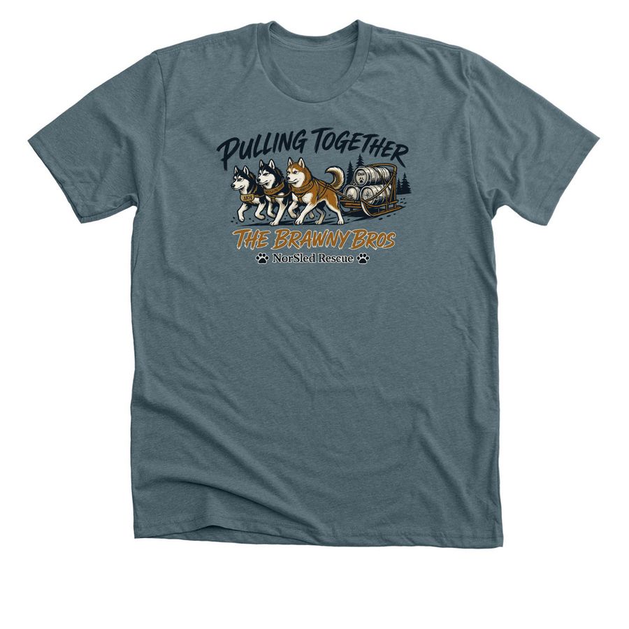 Pulling Together, a Heather Slate Premium Unisex Tee