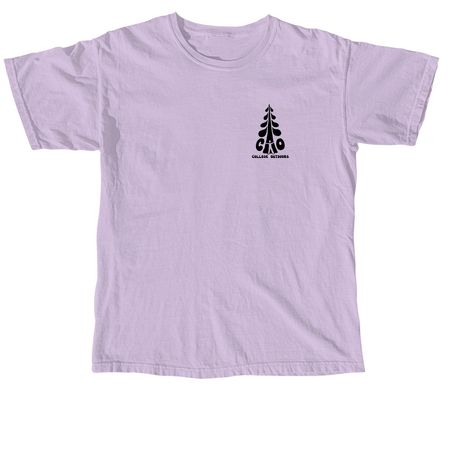 College Outdoors Circle Logo Tops, a Orchid Comfort Colors Unisex Tee