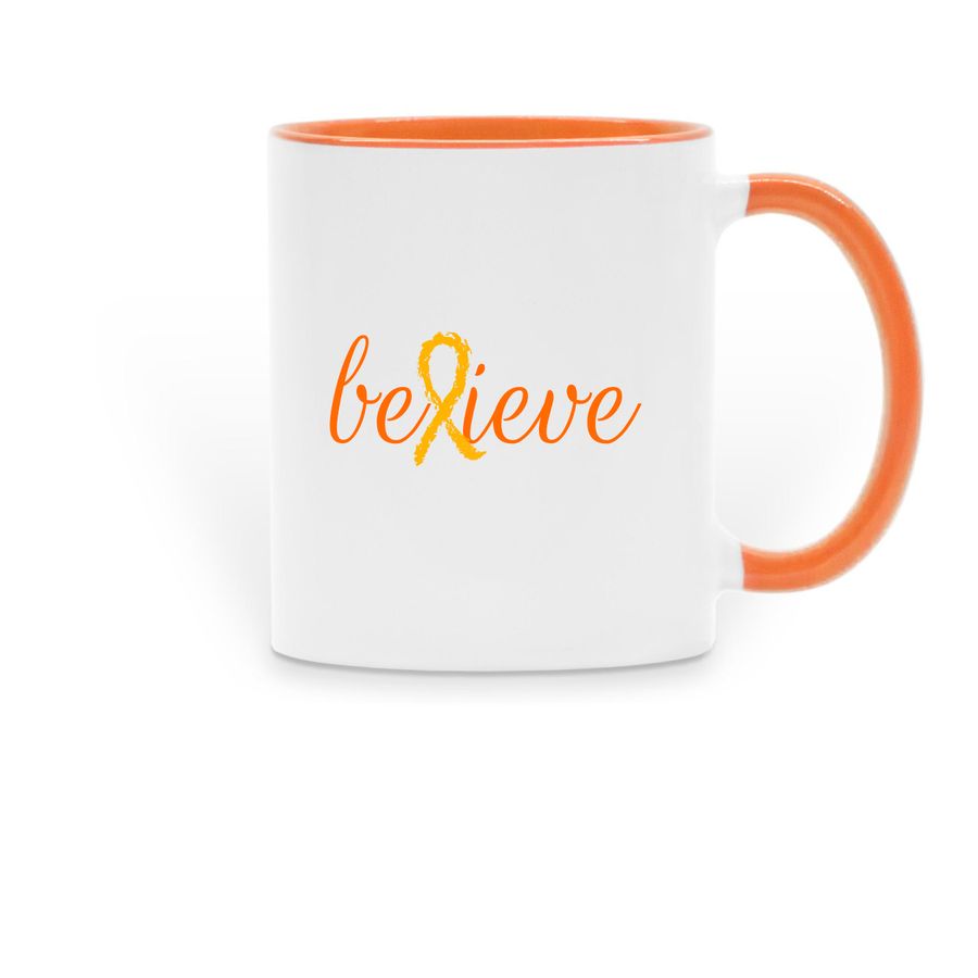 Believe Mug, a Orange Two-Tone Ceramic Mug