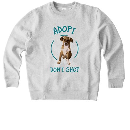 Adopt Don't Shop, a Cool Heather Grey Stanley/Stella Unisex Changer 2.0 Crewneck Sweatshirt