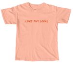 Love Thy Local Summer Tee, a Neon Cantaloupe Comfort Colors Unisex Tee (back-view)